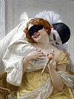 Guillaume Seignac Canvas Paintings - Pierrot's Embrace